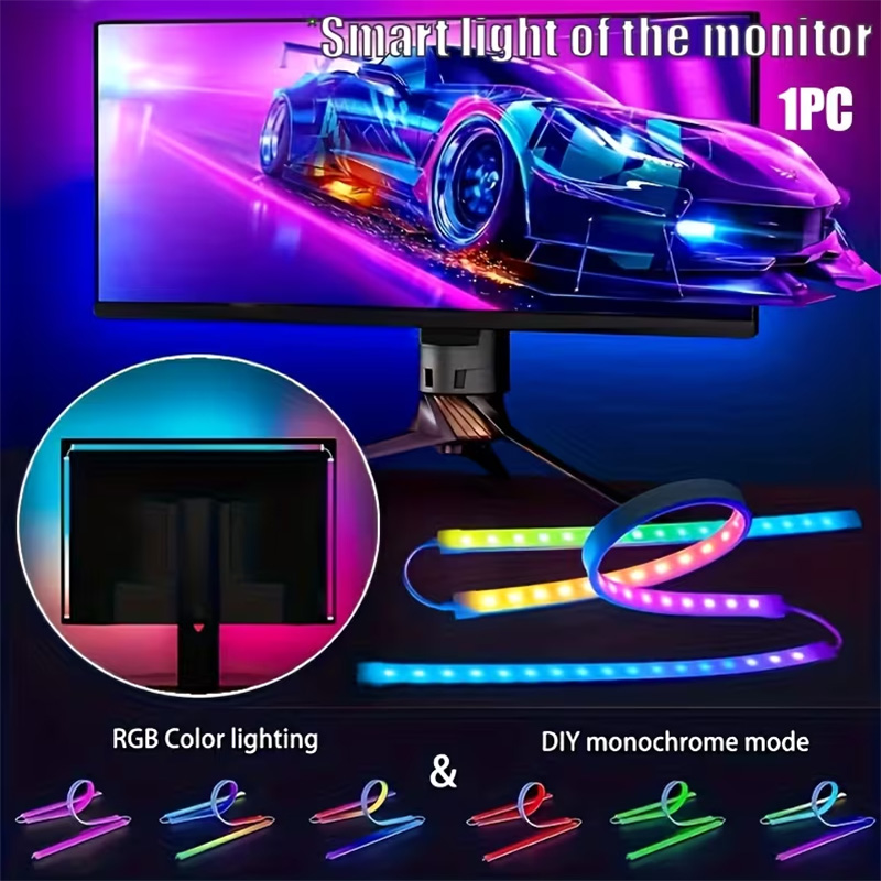 Pc Gaming Games - RGB Gaming-Lichtstreifen Monitor-Hintergrundbeleuchtung LED-Display Sync PC-Bildschirm