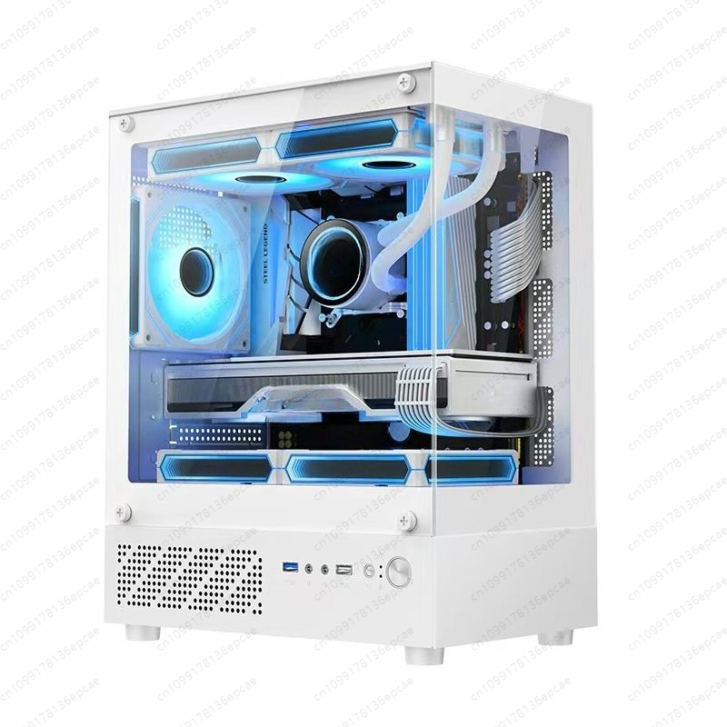 Pc Gaming Set - Xuanwu Mini-Desktop-Computer, wassergekühltes Desktop-Gehäuse, Volltransparentes Gehäuse