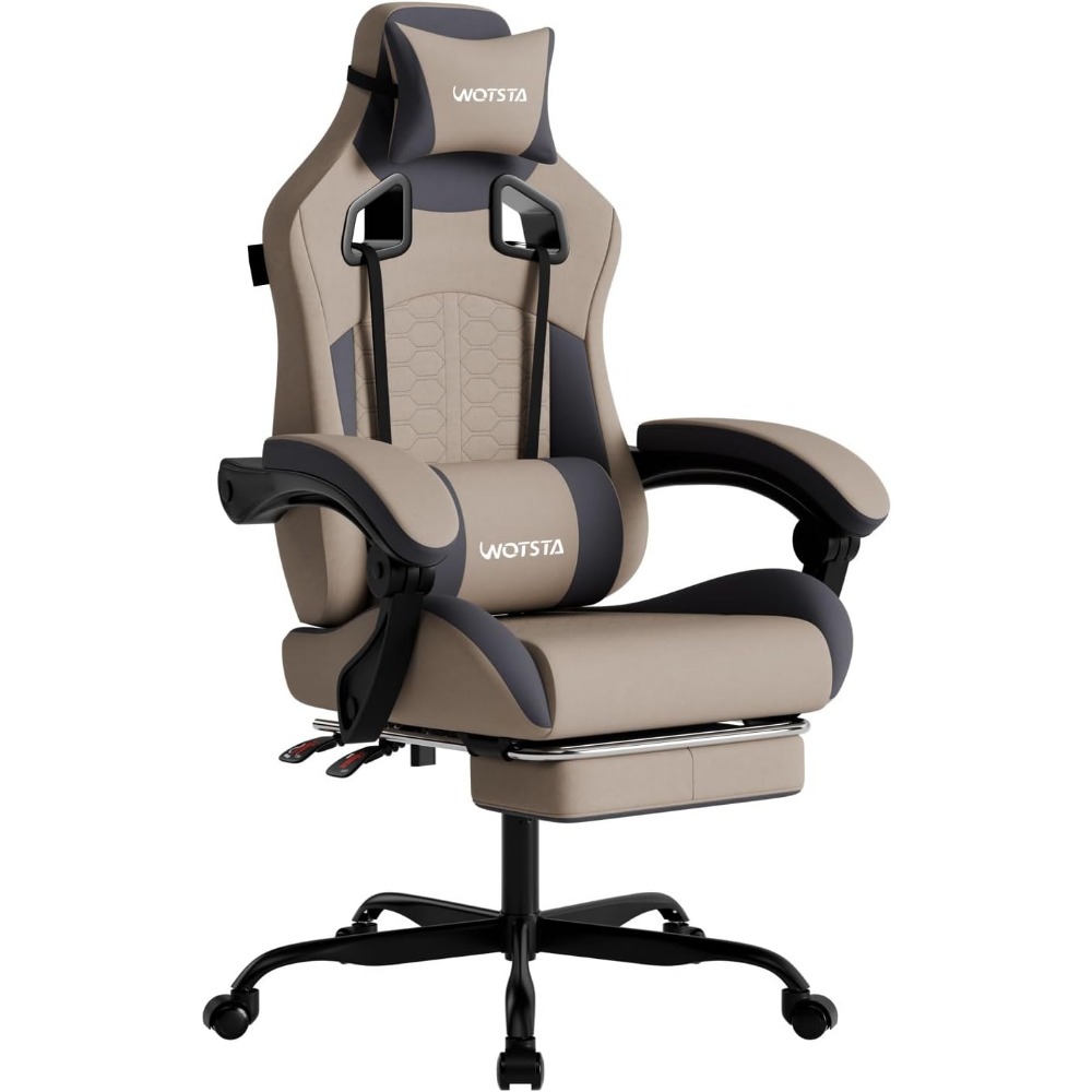 Gaming Chair - Ergonomischer Gaming-Stuhl mit Massage, Fußstütze und