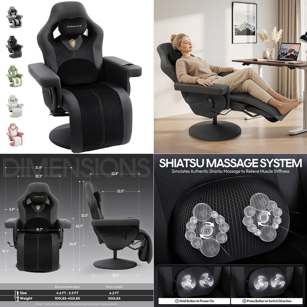Gaming Chair - M6 Gaming-Stuhl mit Klimasteuerung, Massage, belüftetem