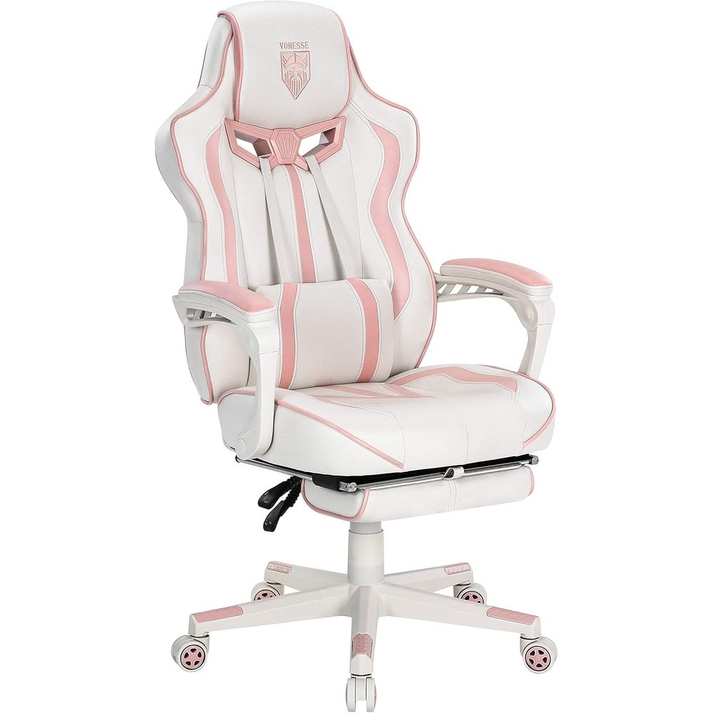 Gaming Chair - Ergonomischer Gaming-Stuhl mit Hoher Rückenlehne, Fußstütze