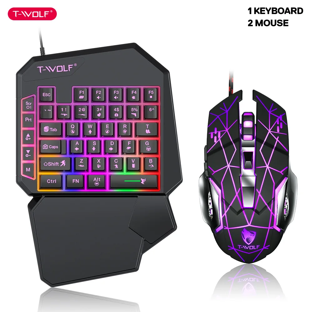 T-WOLF TF900 Einhand-Tastatur- – Pc Gaming Set Bewertung und Preis
