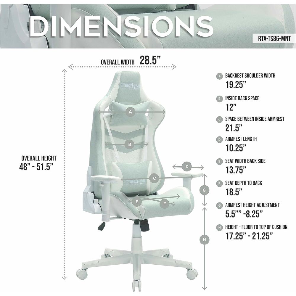 Pastellgrüner Gaming-Stuhl aus – Gaming Chair Bewertung und Preis