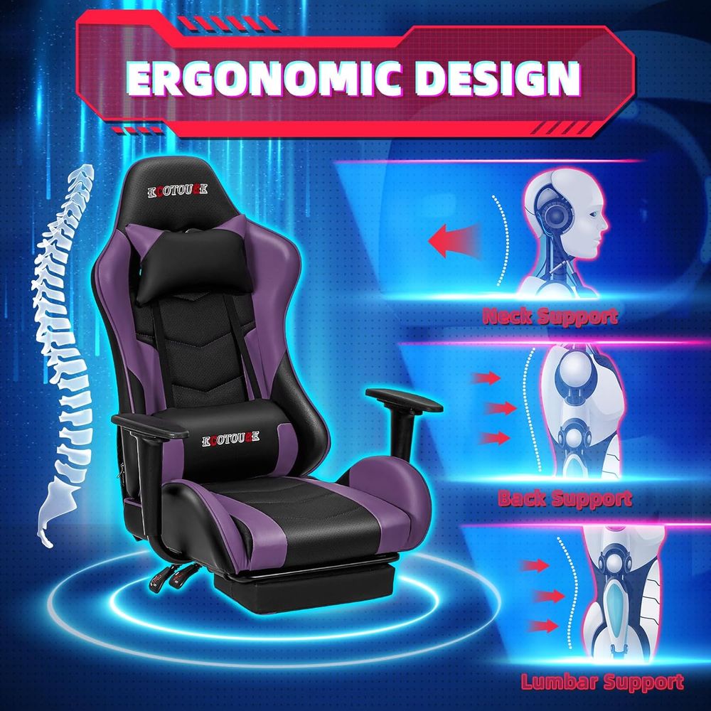 Rennstil-Gaming-Stuhl mit Fußs – Gaming Chair Bewertung und Preis