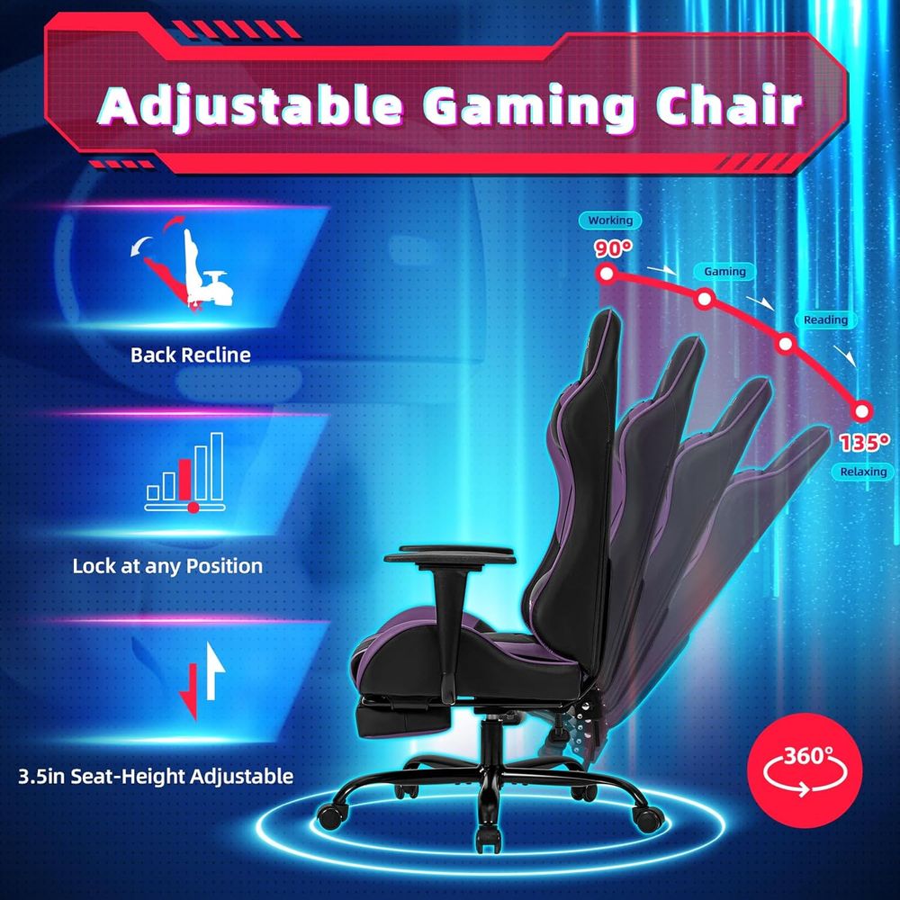 Rennstil-Gaming-Stuhl mit Fußs – Gaming Chair Bewertung und Preis