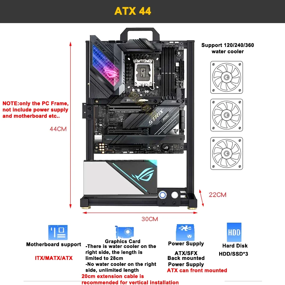 Modding EATX Offener PC-Gehäus – Pc Gaming Center Bewertung und Preis