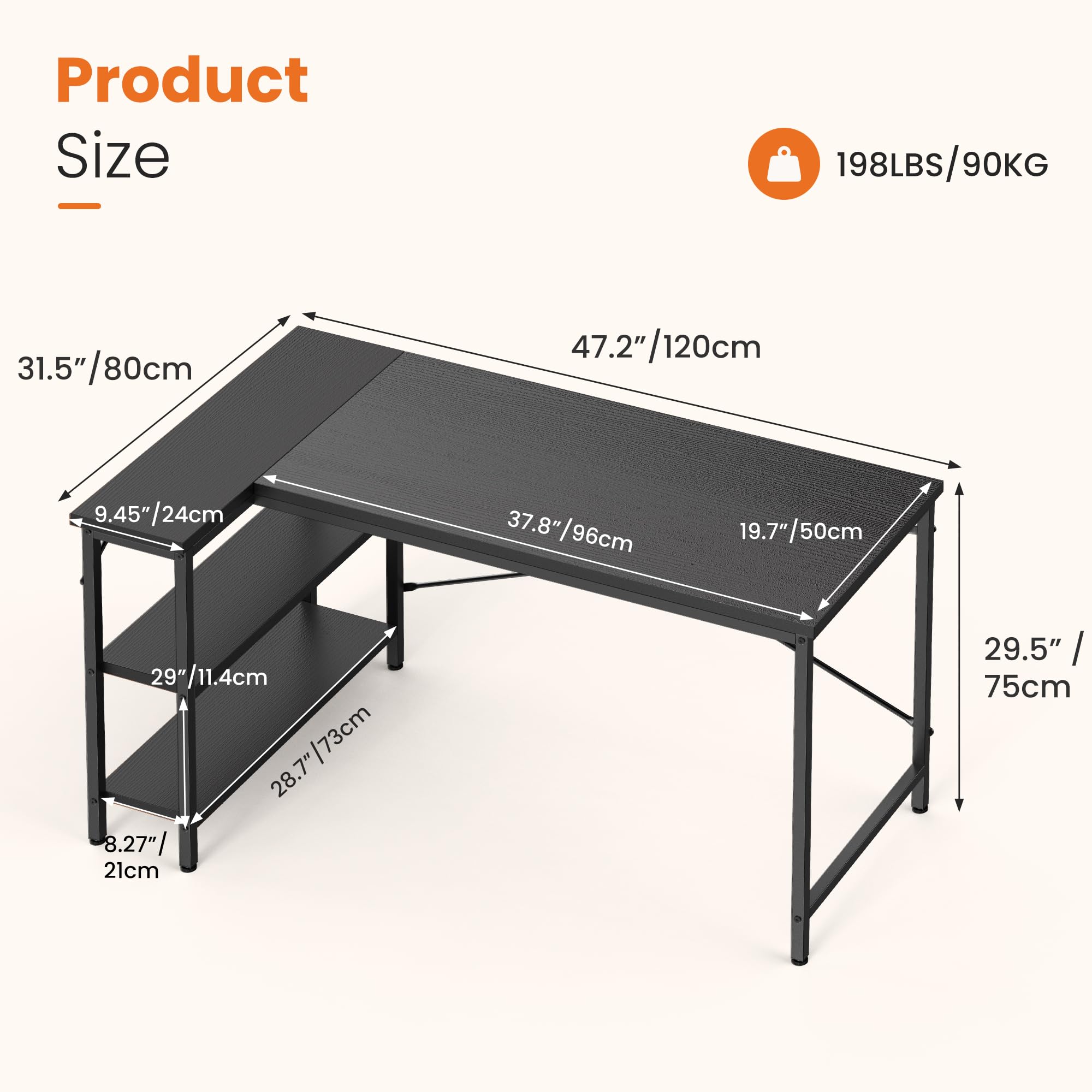 JHK L-förmiger Schreibtisch, 4 – Pc Gaming Center Bewertung und Preis