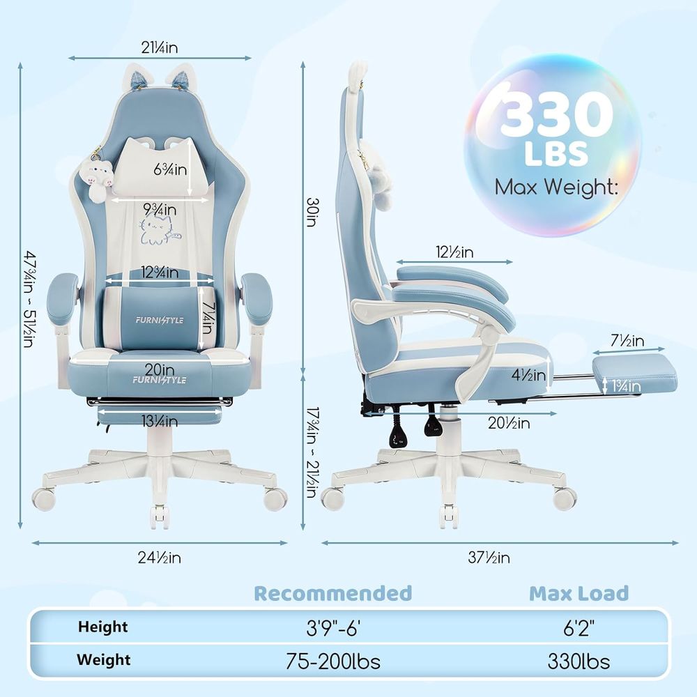 Ergonomischer Blau/Weißer Gami – Gaming Chair Bewertung und Preis