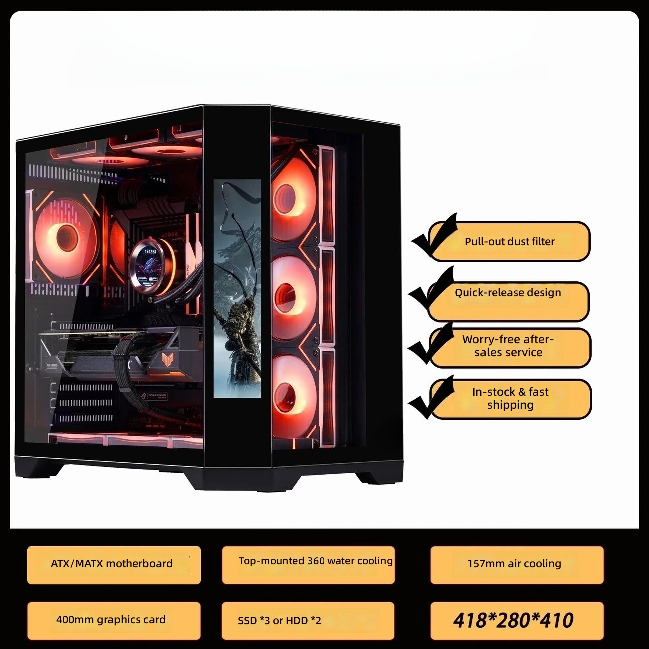 Gaming-PC-Gehäuse mit LCD-Bild – Pc Gaming Center Bewertung und Preis